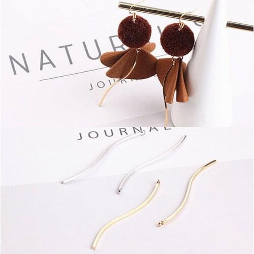 10pcs Diy Handmade Accessories Gold Plating Long Wave Belt Earring Material Pendant Pendant Accessories Wholesale