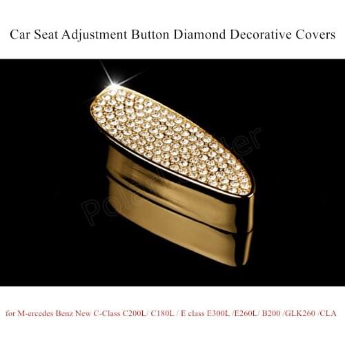 3 colors for choice 3 pieces Car Styling Seat Adjustment Button Switch Cover diamond decorative Cover for M-ercedes B-enz