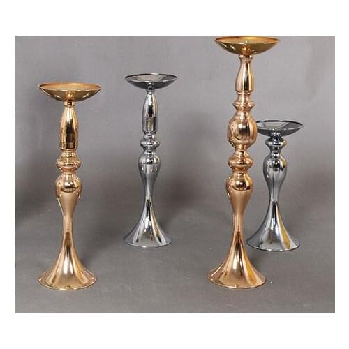 47cm/18.5" height Wedding master table candlestick T-stage road guide Golden/Silver mermaid candle stick 10pcs/lot