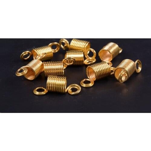 50Pcs 10 Laps Dreadlock Beads Gold Hair Braid Cuff Clip 8mm Spiral Shape Ring Tube DIY Charms Hair Extension Tool New