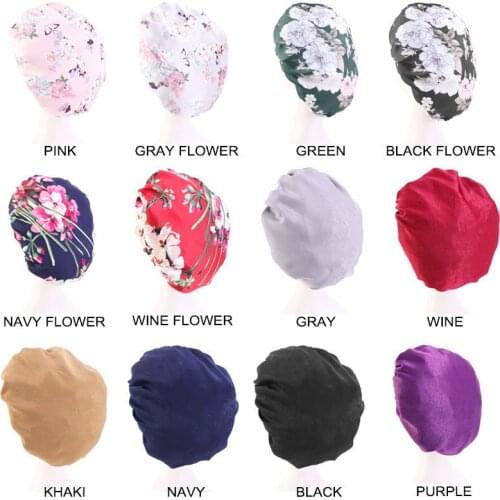 Satin Bonnet Wide Band Elastic Curly Hair Styling Cap Women Silky Hair Care Sleep Cap Ladies Makeup Head Cover Headwrap 12 Color