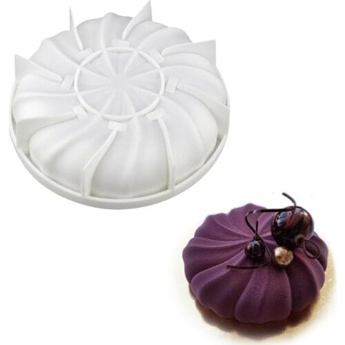 White 3D Pumpkin Shape Silicone Cake Baking Mold for Chocolate Mousse Bread Pudding Soap Kitchen Accessories Decorating Tools