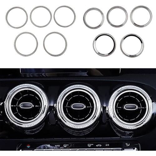 For Mercedes Benz B Class B180 B200 B220 W247 2018-2020 B250 Central Control Air Conditioner AC Vent Outlet Crystal Trim Ring