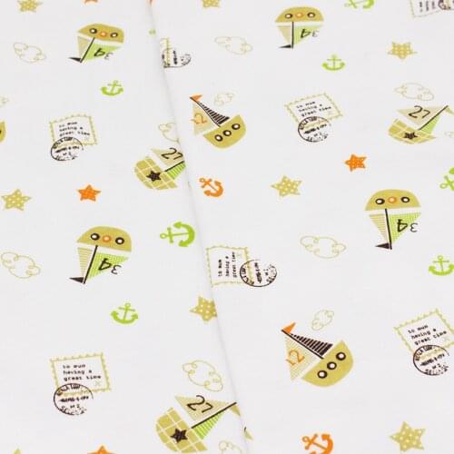Baby Fabric Elastic Printed Cotton Knitted Cartoon Fabric Of Sewing Infantiles Supplies Children Cloth Baby Bed Sheets Sleepwear