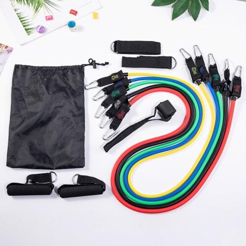 11PCS Latex Gym Fitness Resistance Bands Pull Rope Elastic Bands for Fitness Exercise Expander Fitness Equipment Drop Shipping