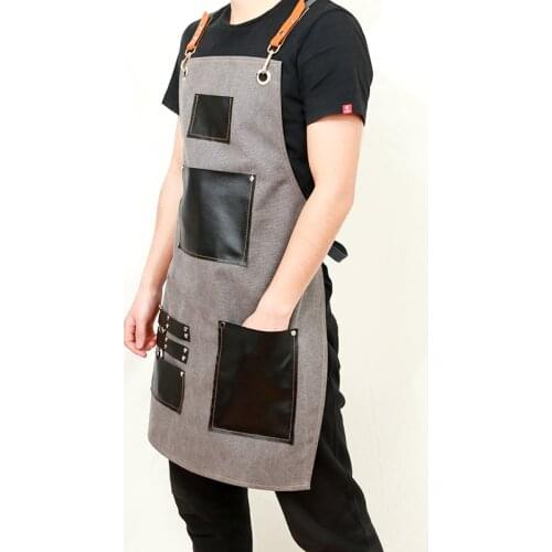 Nuevo restaurante de cocina trabajo delantal de mezclilla Antifouling vaquero Chef cocina delantal para mujer hombres cafetería