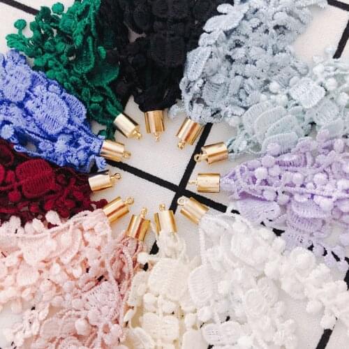 DIY Jewelry Findings Handmade Floral Lace Fabric Earring Charms Ornament Accessories Necklace Bracelet Pendants 20pcs 75*70mm