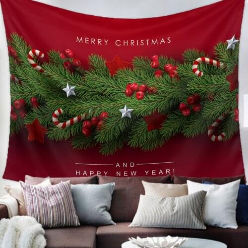 Christmas Tree Pine Needles Candy Bow Tapestry Wall Hanging Living Room Decor Wall Hanging Tapestry Yoga Mat Home Decor Art