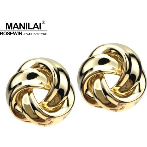 MANILAI Brand Alloy Punk Stud Earrings For Women Fashion Jewelry Big Metal Knot Statement Earrings Brincos 2020