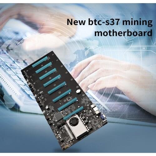 BTC-S37 Mining Motherboard 8 GPU PCI-E 16X Slots DDR3 Motherboard with USB 2.0 SATA 3.0 Ports Computer Parts