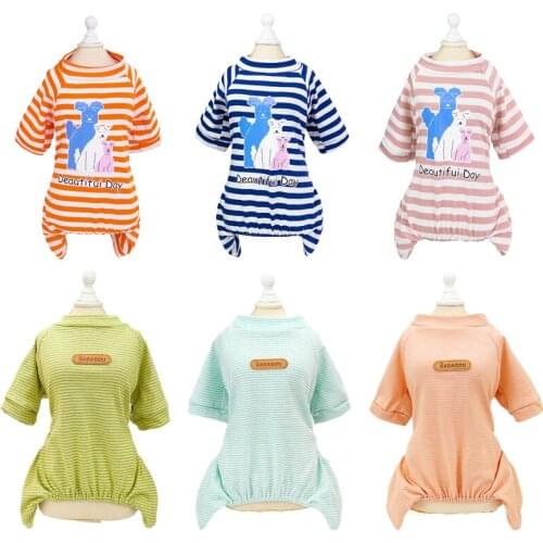 Animals Print Cotton Puppy Cat Pajamas Summer Dog Clothes Pet Jumpsuit for Small Dogs Chihuahua Shih Tzu Overalls roupa cachorro