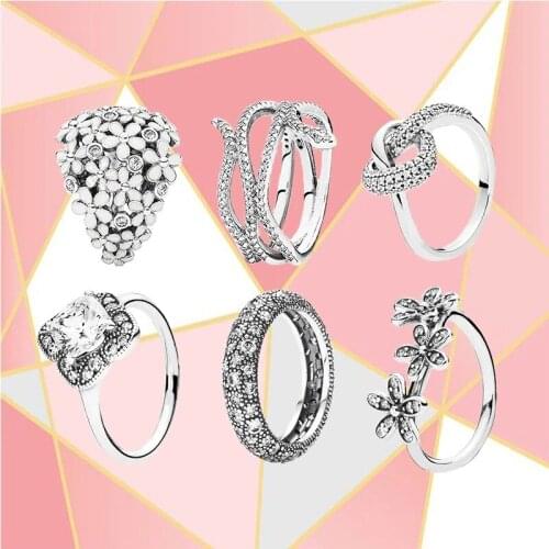 Fashion 100% S925 Sterling Silver Beautifully Knotted Heart-shaped Ring, Etc. Original Diy Jewelry Suitable For Women