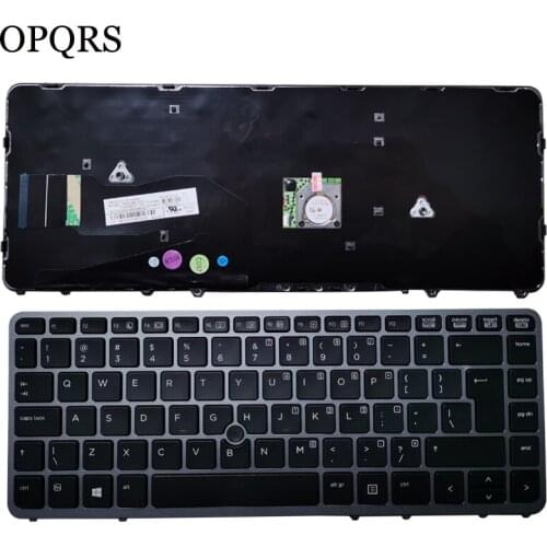 New UI laptop keyboard For HP EliteBook 840 G1 850 G1 for HP ZBook 14 840 G2 Silver NO backlight with pointing stick