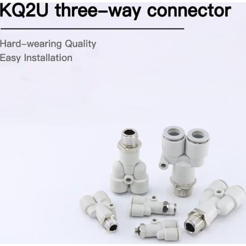 PW KQ2U 1PCS SMC type KQ2U04-06 / 06-08 / 08-10 / 10-12 Y type reducer tee pneumatic tracheal joint PW