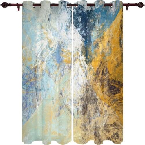 Translucent Luxury Curtain Texture Abstract Watercolor Living Room Closet Kitchen Bedroom Home Exquisite Window Curtains