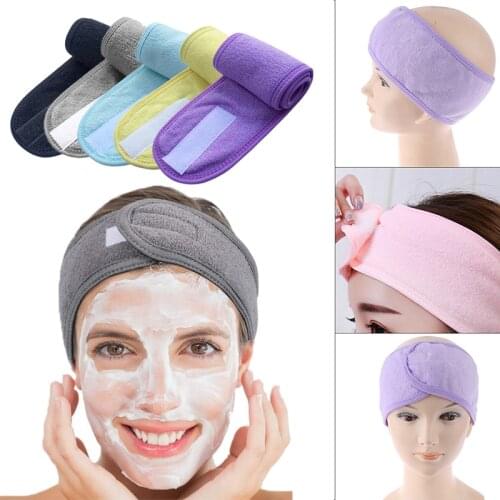 Adjustable Wide Hairband Yoga Spa Bath Shower Makeup Wash Face Cosmetic Headband For Women Ladies Make Up Accessories