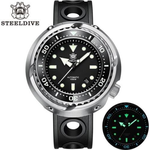 Steeldive 1978 Ceramic Bezel Big Tuna Mechanical Watch 100Bar Waterproof NH35 Automatic Mens Diving Watch Sapphire Glass