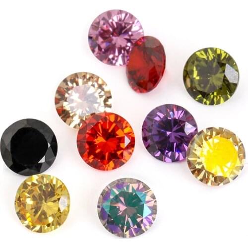 4-10mm Pointback Zirconia Rhinestones Round Shape Zircon Crystals Jewelry Stone Zirconia Colorful Glue On Strass
