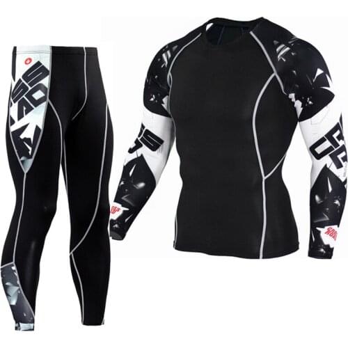 Winter Thermal underwear Sets Men long johns base layer Compression slim joggers sports underwear Mens full suit tracksuit