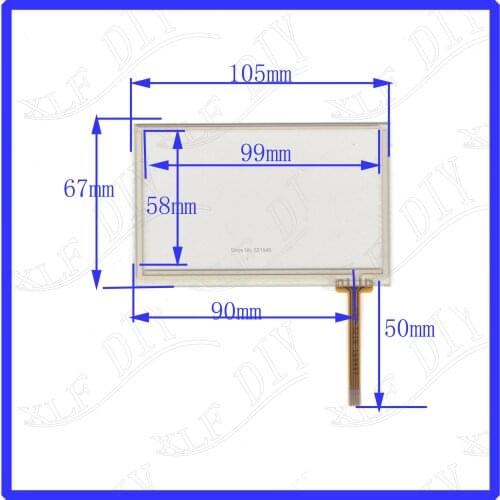 ZhiYuSun KDT-3218 105mm*67mm 4 wire TOUCH SCREEN for gps glass touch panel 105*67 4.3inch