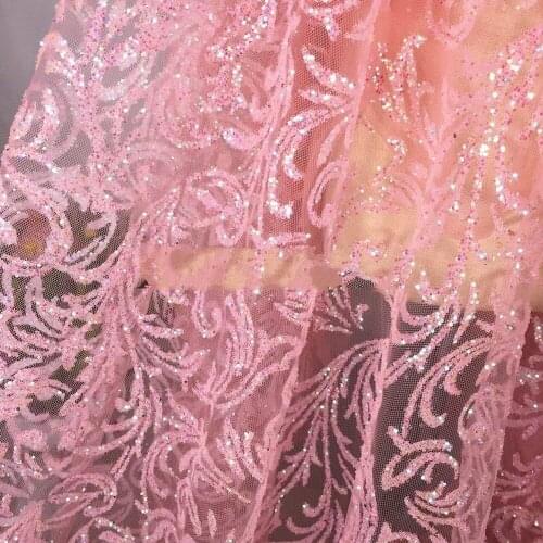 1Y/Lot 5colours High Quality Transparent Pattern Bronzed Fabric Sequin Net Fabric Cloth Dress Performance Decoartion