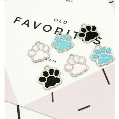 10pcs Enamel Bear paw DIY alloy cat claw jewelry headwear earrings pendant accessories Korean fashion trend explosion models