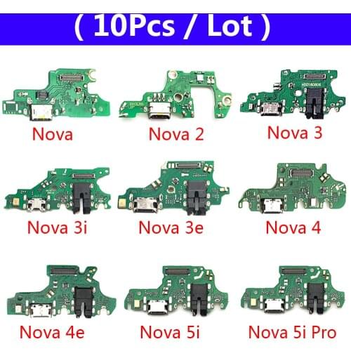 10Pcs/Lot, Charger Board PCB Flex For Huawei Nova 2 Plus 2S 3 3i 3e 4 4e 5 5i Pro USB Port Connector Dock Charging Ribbon Cable