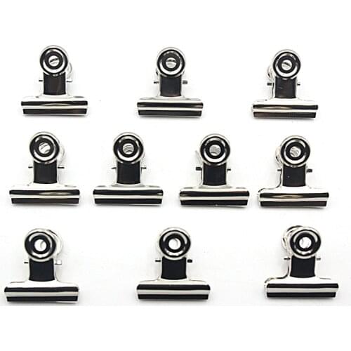 10PCS New Affordable Silver Tone Metal Office Paper Document Binder Clips 30mm