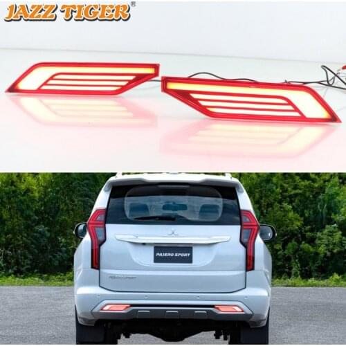 2-in-1 Functions Car LED Rear Fog Lamp Brake Light Rear Bumper Decoration Lamp For Mitsubishi Pajero Sport 2019 2020