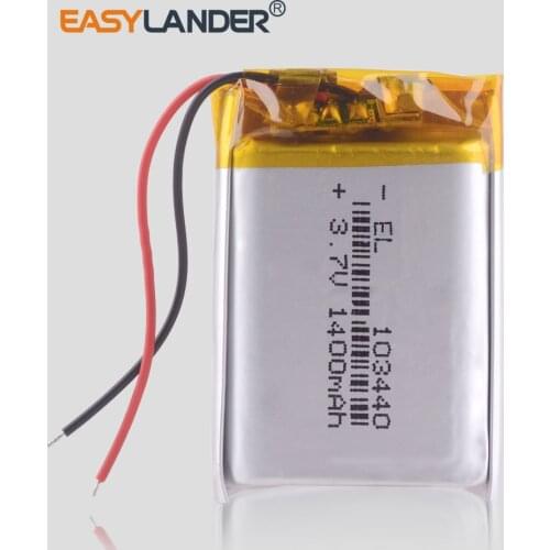 3.7 V 103440 lithium-ion polymer battery 1400 mah vehicle traveling data recorder LED speakers toys Radio recorder advocam FD 3