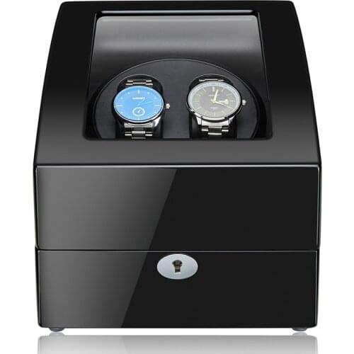 5 Modes Automatic Double Watch Winder with 3 storages Black Baking Finish Ultra-quiet Japanese motor Good Quality