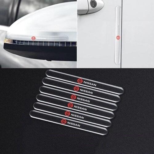 6Pcs Car Door Protector Side Edge Guards Rear View Mirror Cover Strip For Nissan Nismo Tiida Teana Skyline X-Trail Qashqai J11