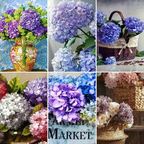 Meian Hydrangea full square diamond 5D DIY Diamond art 3D Diamond painting Kit cross stitch diamond mosaic photo home decor