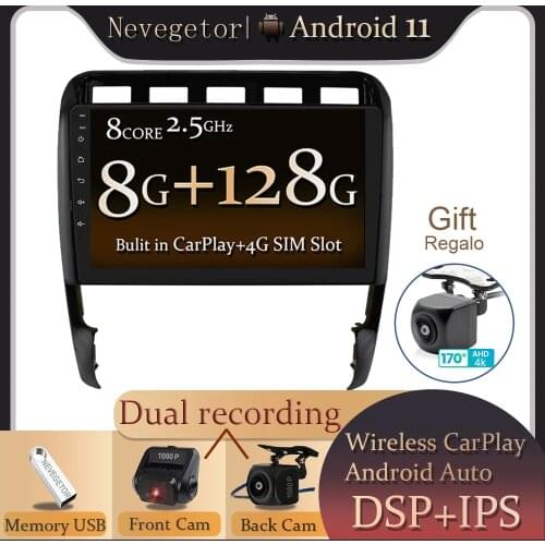 For Porsche Cayenne 2003-2010 Car Multimedia Player Android 10.0 6+128G Stereo Auto Radio GPS Navi Recoder Head Unit DSP Carplay