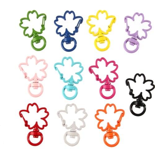 5pc/lot Flower shape Keychains Lobster Clasps Hooks Key Chain Key Rings for DIY Jewelry Making Accessories