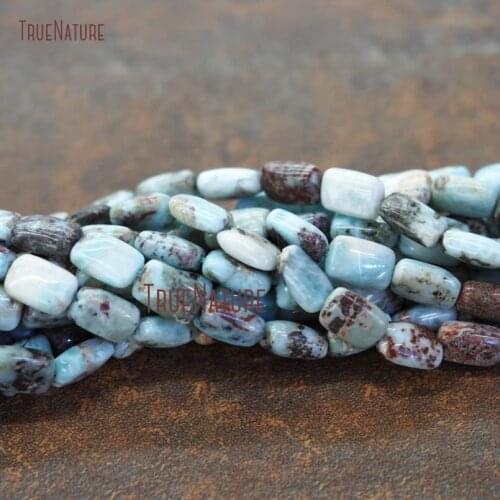 Geometric Style Jewelry Larimar Nature Beads Findings Top Drilled Rectangle Slab Shape Loose Beads In 8*12 mm BE10827