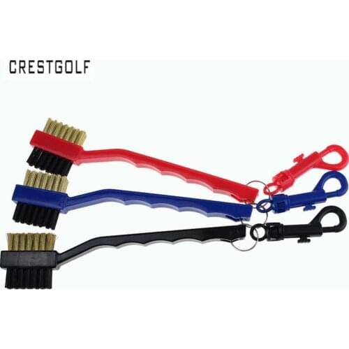 CRESTGPOLF Double Sided Brass Wires Nylon Golf Brush Clip Groove Ball Cleaner Cleaning Kit Tools Accessories 1pc