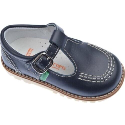 Child shoes blue leather, of Andanines (éclairs)