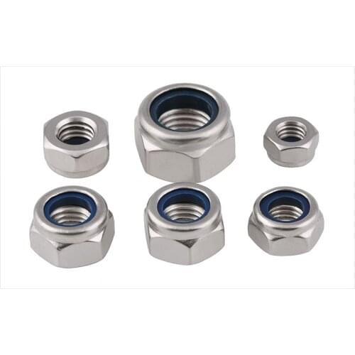 DIN985 304 stainless steel M5 M6 M8 M10 M12 nut left thread reverse nut locknut anti slip self-locking nut locking cap