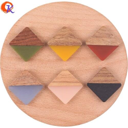 Cordial Design 50Pcs 27*27MM DIY Making/Hand Made/Charms/Natural Wood & Resin/Square Shape/Jewelry Accessories/Earring Findings