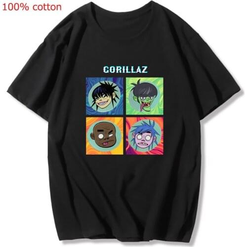 Harajuku Gorillaz T Shirt 2021 Anime Women TShirt Short Sleeve Funny T-Shirt Tops Graphic Tee Shirt y2k aesthetic Goth Clothes
