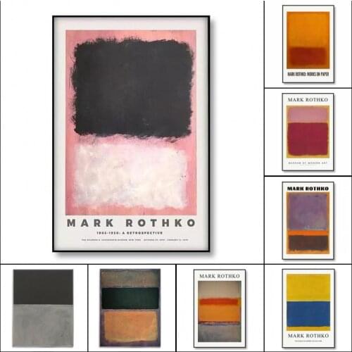 Famous Mark Rothko Focus Canvas Painting Posters Print Color Block Modern Decor Wall Art Pictures For Living Room Bedroom Aisle