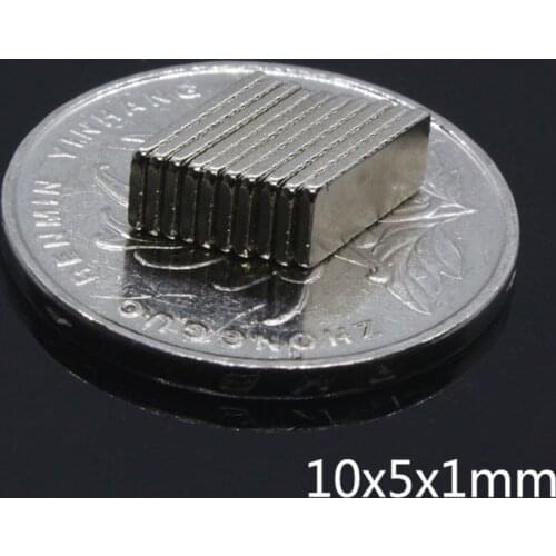 10Pcs 10 x 5 x 1 mm Rare Earth magnet For Craft Models Small Block N35 NdFeB 10*5*1 Fridge Magnets Super Strong Neodynium Magnet