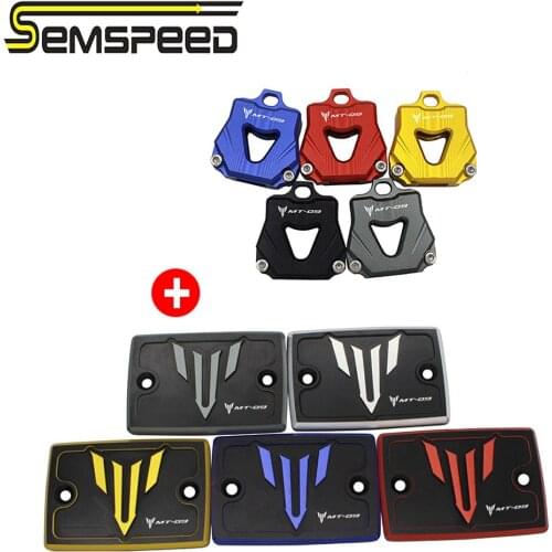 MT-09 FZ-09 CNC Motorcycle Master Cylinder Front Oil Brake Fluid Reservoir Key Cover Cap Set For YAMAHA MT09 MT 09 TRACER 900