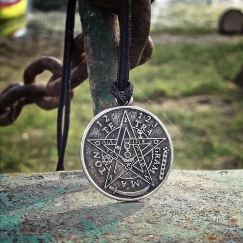 Men Women Pentagram of Solomon Tetragrammaton Pendant Necklace Wiccan Pagan Occult Protective Talisman Jewelry