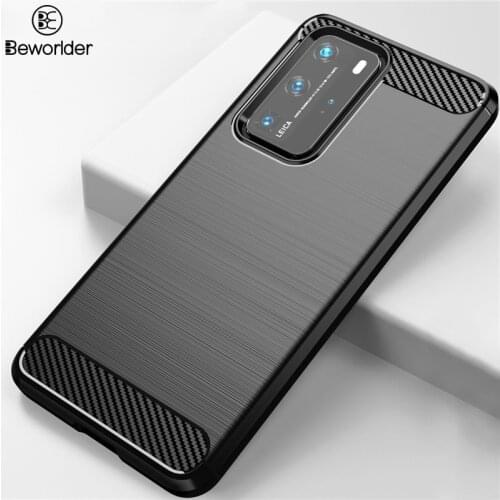 Fitted Case For Huawei P30 P40 Lite E Soft TPU Carbon Fiber Back Cover For Huawei P40 P30 Pro + Phone Case Silicone