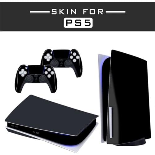 Black PS5 Standard Disc Edition Skin Sticker Decal Cover for PlayStation 5 Console & Controller PS5 Skin Sticker Vinyl