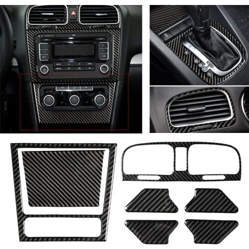 For VW Golf 6 2008-2012 gti R MK6 Car Frame Stickers Interior Styling Gear Shift CD Media Panel Air Vent Cover Trim Sticker