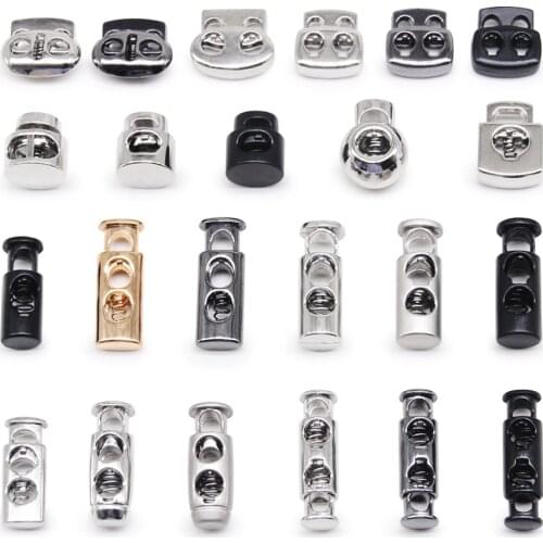 New 10pcs Vintage Silver Gunmetal Gold Cord Lock Toggle Metal Stopper DIY Apparel Sewing Garment Accessories Clamp Stopper
