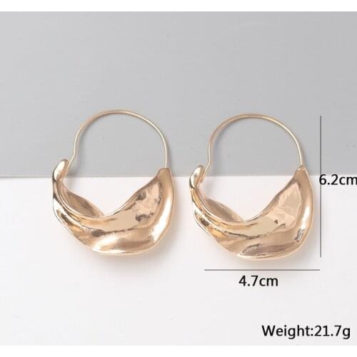 2021 New Trend European And American Creative New Irregular Earrings Metal Flower Basket Exaggerated Earrings Ins Style